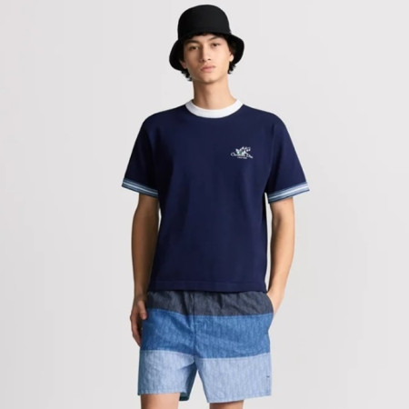 디올 남성 꾸뛰르 은방울꽃 티셔츠 - Dior Mens Couture Silver Bell Flower TShirt - dic7742x