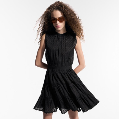 루이비통 여성 모노그램 필 쿠페 티어드 드레스 - Louis vuitton Womens Monogram Phil Coupe Tiered Dress - lvc7743x