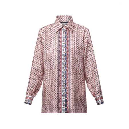 루이비통 여성 모노그램 실크 셔츠 - Louis vuitton Womens Monogram Silk Shirt - lvc7746x