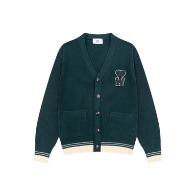 아미 남/녀 브이넥 가디건 - Ami Unisex V-neck Cardigan - amc7749x