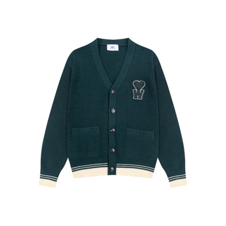 아미 남/녀 브이넥 가디건 - Ami Unisex V-neck Cardigan - amc7749x