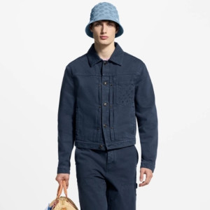 루이비통 남성 가먼트 다이드 데님 타입 II 트러커 재킷 - Louis vuitton Mens Garment Dyed Denim Type II Trucker Jacket - lvc7772x