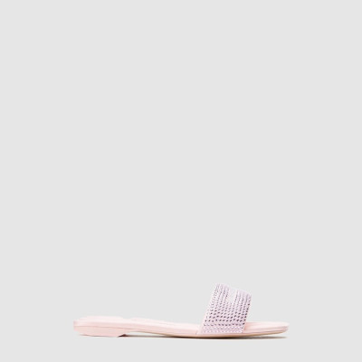 알렉산더왕 여성 Vy 핑크 새틴 크리스탈 핫픽스 샌들 - Alexander wang Womens Vy Pink Satin Crystal Hot Fix Sandals - als6519x
