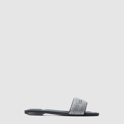 알렉산더왕 여성 Vy 핑크 새틴 크리스탈 핫픽스 샌들 - Alexander wang Womens Vy Pink Satin Crystal Hot Fix Sandals - als6520x