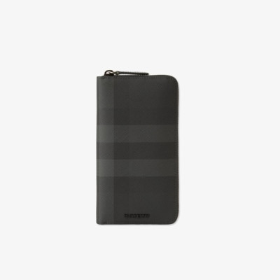 버버리 남성 체크 지퍼 지갑 - Burberry Mens Check zipper wallet - bu357x