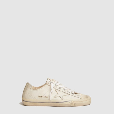 골든구스 여성 빈티지 이펙트 레더 브이스타 - Golden Goose Womens Vintage Effect Leather V-Star - gos6584x