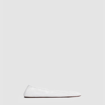 알라이아 여성 피시넷 소재 로우 뱀프 발레 플랫 슈즈 - Alaia Womens Fishnet Material Low Vamp Ballet Flat Shoes - als6678x