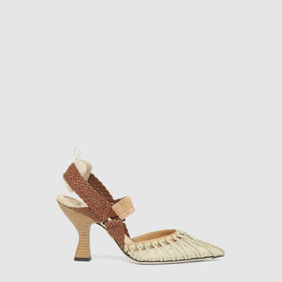 펜디 여성 콜리브리 하이 힐 슬링백 - Fendi Womens Colibri High Heel Slingback - fes6744x