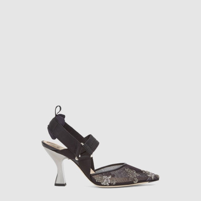 펜디 여성 콜리브리 하이 힐 슬링백 - Fendi Womens Colibri High Heel Slingback - fes6746x