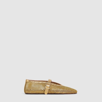 알라이아 여성 피시넷 발레 플랫 슈즈 - Alaia Womens Fishnet Ballet Flat Shoes - als6921x