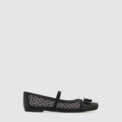 페라가모 여성 뉴 바라 플레이트 발레 플랫 - Salvatore Ferragamo Womens New Bara Plate Ballet Flats - fes6953x