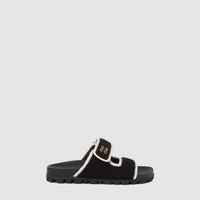 미우미우 여성 크로셰 니트 슬라이드 - Miumiu Womens Crochet Knit Slide - mis6985x