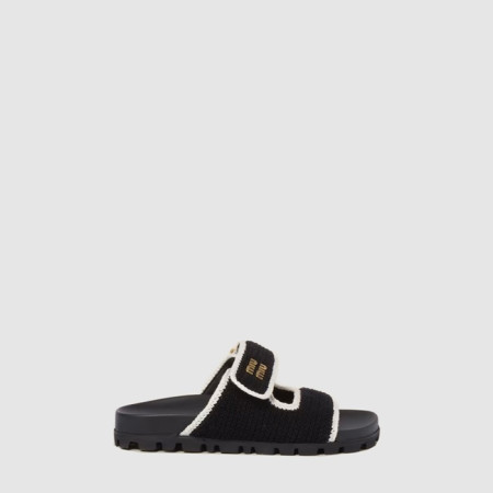 미우미우 여성 크로셰 니트 슬라이드 - Miumiu Womens Crochet Knit Slide - mis6985x