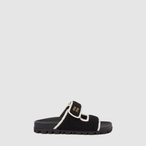 미우미우 여성 크로셰 니트 슬라이드 - Miumiu Womens Crochet Knit Slide - mis6985x