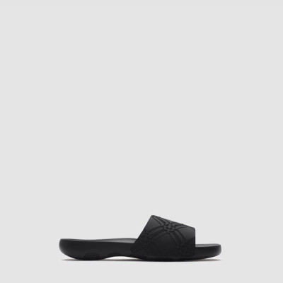 버버리 남성 엠보싱 체크 다이브 슬라이드 - Burberry Mens Embossed Check Dive Slides - bus7260x