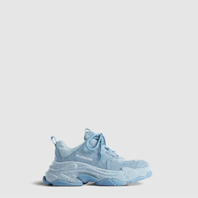 발렌시아가 남성 트리플 S 데님 스니커즈 - Balenciaga Mens Triple S Denim Sneakers - bas7517x