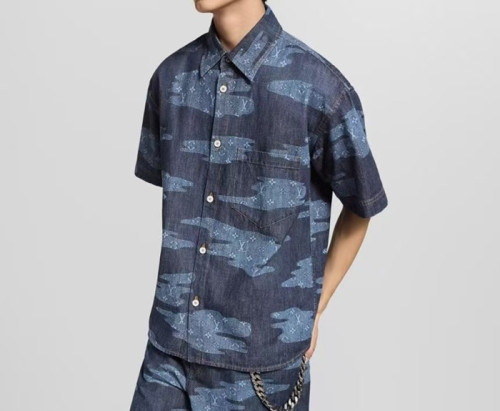루이비통 남성 데님 반팔 셔츠 - Louis vuitton Mens Polo Shirts - lvc7947x