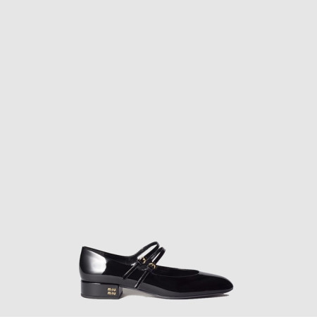 미우미우 여성 버클 장식 페이턴트 가죽 슬링백 펌프스 - Miu Miu Buckle-embellished Patent Leather Slingback Pumps - mis7752x
