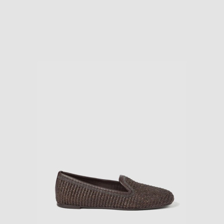 브루넬로 쿠치넬리 여성 테크노 라피아 로퍼 - Brunello Cucinelli Womens Techno Raffia Loafer - brs7985x