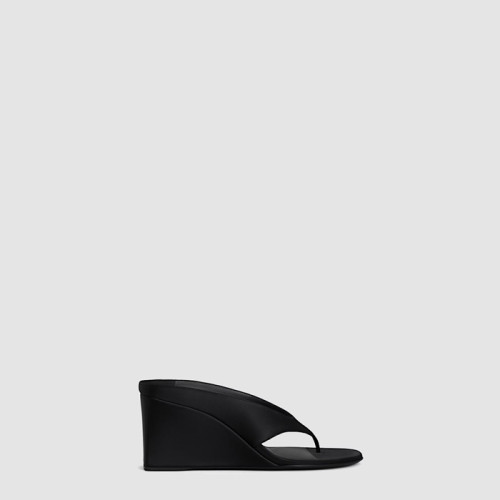 알라이아 여성 새틴 큐브 웨지 뮬 - Alaia Womens Cube Wedge Mules In Satin - als8026x