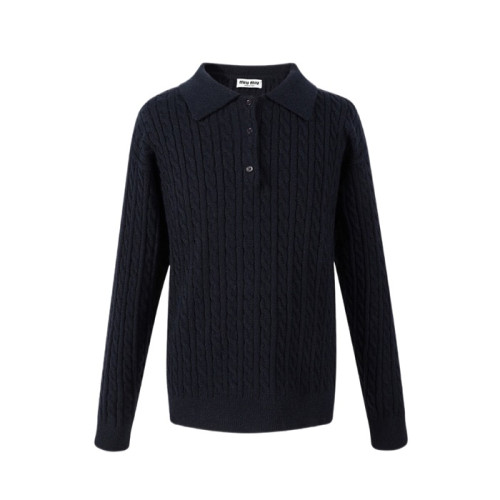 미우미우 여성 폴로 니트 - Miumiu Womens Polo Knitwear - mic8044x