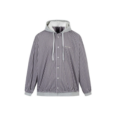 발렌시아가 남성 체크 후드티 - Balenciaga Mens Flanal Hoodie - bac8090x