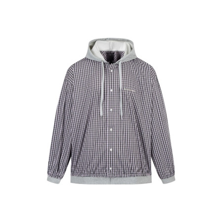 발렌시아가 남성 체크 후드티 - Balenciaga Mens Flanner Hoodie - bac8090x