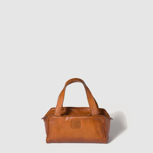 미우미우 여성 가죽 탑 핸들 백 - Miumiu Womens Leather Top Handle Bag - mib9380x
