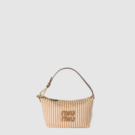 미우미우 여성 로고 장식 자카드 패브릭 파우치 - Miumiu Womens Logo-embellished Jacquard Fabric Pouch - mib9638x