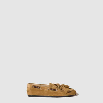 미우미우 여성 스웨이드 태슬 로퍼 - Miu Miu Womens Suede Tassel Loafers - mis8193x