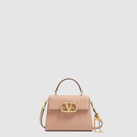 발렌티노 여성 가라바니 브이슬링 주얼 로고 스몰 핸드백 - Valentino Womens Garavani V-Sling Jewel Logo Small Handbag - vab9925x