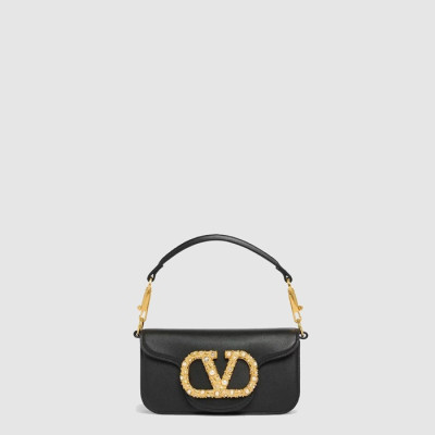 발렌티노 여성 가라바니 로코 주얼 로고 스몰 숄더 백 - Valentino Womens Garavani Rocco Jewel Logo Small Shoulder Bag - vab9926x