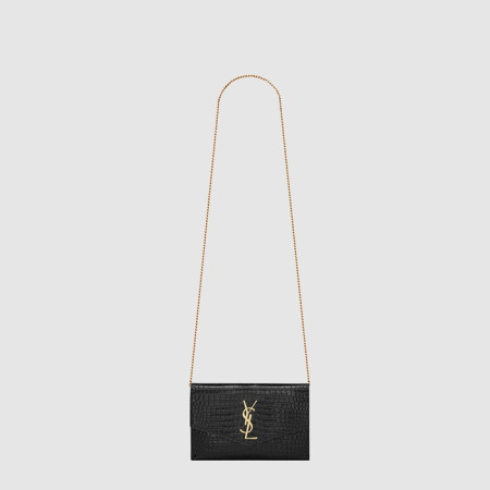 입생로랑 여성 마이크로 업타운 체인 지갑 - Saint Laurent Womens Uptown Chain Wallet in Micro Raffia - ysb10204x