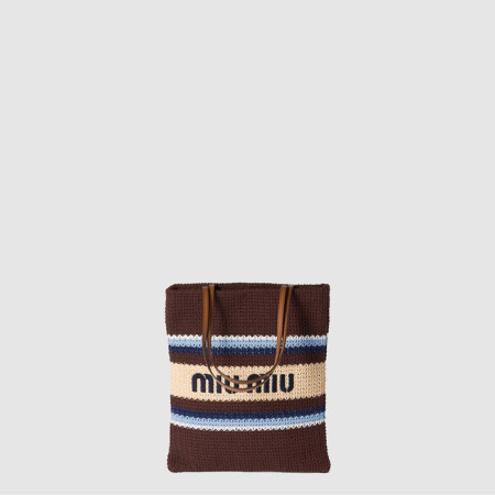 미우미우 여성 크로셰 토트백 - MiuMiu Womens Crochet Tote Bag - mib10270x