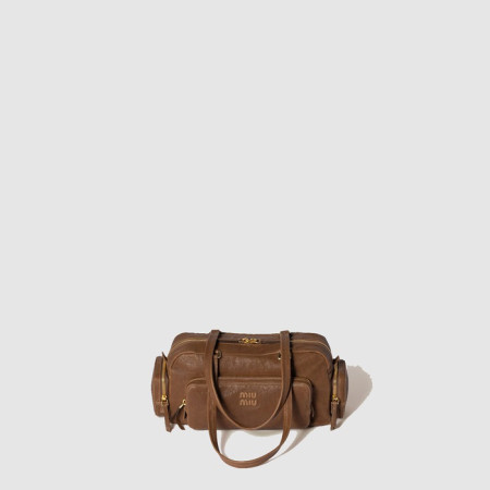 미우미우 여성 워싱 나파 가죽 포켓 백 - Miumiu Womens Washed Nappa Leather Pocket Bag - mib10337x