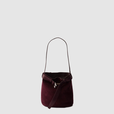 프라다 여성 버클 벨트 스웨이드 버킷 백 1BE085 - Prada Womens Buckle Belt Suede Bucket Bag 1BE085 - prb10610x