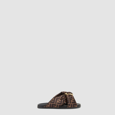 펜디 여성 필 가죽 슬라이드 - Fendi Womens Phil Leather Slides - fes8471x