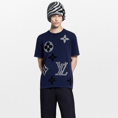 루이비통 남성 피케 코튼 티셔츠 - Louis vuitton Mens Round Tshirt - lvc8694x