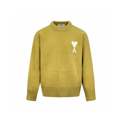 아미 남/녀 라운드 니트 - Ami Unisex Round Knitwear - amc8801x