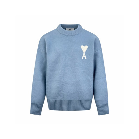 아미 남/녀 라운드 니트 - Ami Unisex Round Knitwear - amc8802x