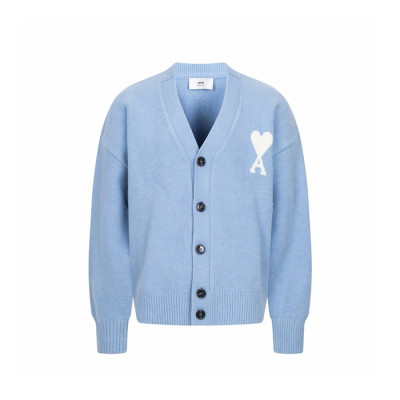 아미 남/녀 브이넥 가디건 - Ami Unisex V-neck Cardigan - amc9677x