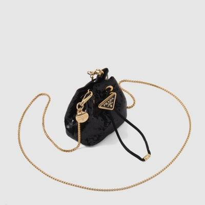 프라다 여성 시퀸 새틴 미니 파우치 1NR016 - Prada Womens Sequin Satin Mini Pouch - prb11894x