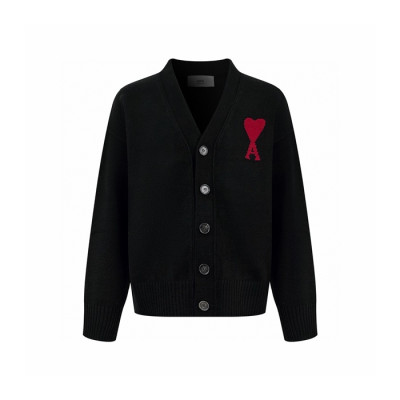 아미 남/녀 브이넥 가디건 - Ami Unisex V-neck Cardigan - amc9692x