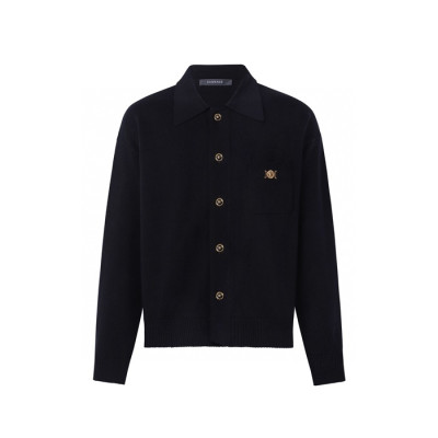 베르사체 남성 블랙 폴로 가디건 - Versace Mens Polo Cardigan - vec9711x