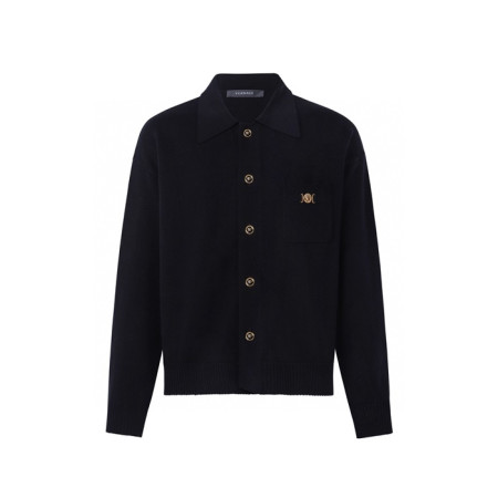 베르사체 남성 블랙 폴로 가디건 - Versace Mens Polo Cardigan - vec9711x
