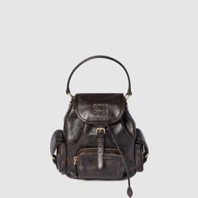 미우미우 여성 가죽 백팩 - MiuMiu Womens Leather Backpack - mib12140x