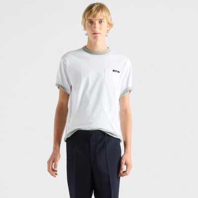 프라다 남성 양면 라운드 반팔티 - Prada Mens Round Tshirt - prc12371x