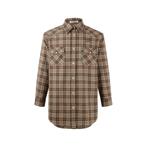 미우미우 남/녀 체크 셔츠 - Miumiu Unisex Flanner Shirts - mic12518x