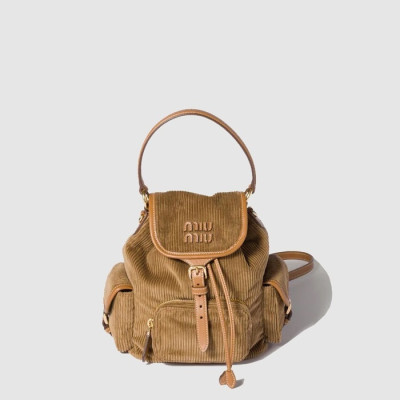 미우미우 여성 코듀로이 백팩 - MiuMiu Womens Corduroy Backpack - mib12605x