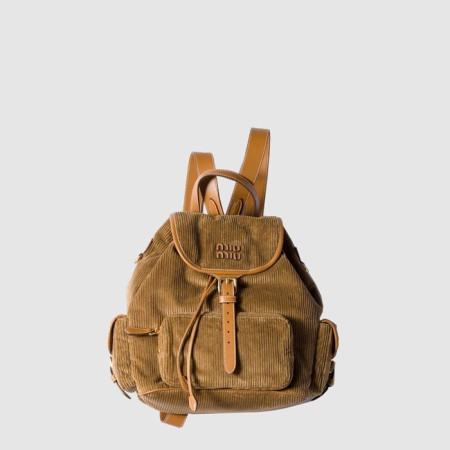미우미우 여성 코듀로이 백팩 - MiuMiu Womens Corduroy Backpack - mib12607x